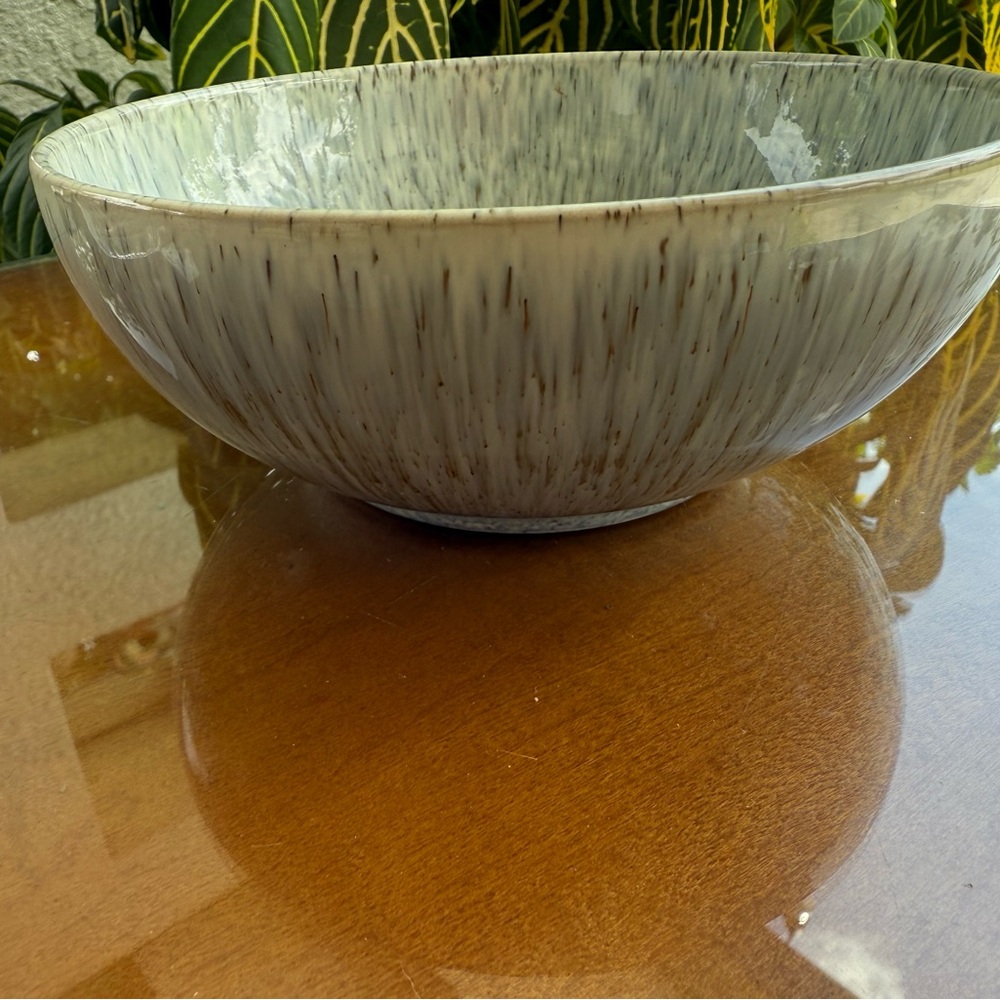 Elegant Halo Speckled Ceramic Cereal Bowl in Gray by Denby